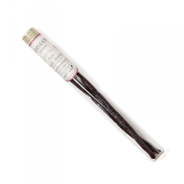 2 vanilla pods in a glass tube 2 vanilla pods in a glass tube