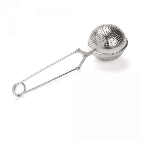 Perforated stainless steel teaspoon with tongs - DIAM. 5 cm