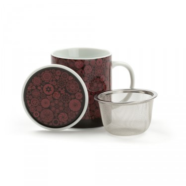 VICTORIA - mug porcelaine avec couvercle - ROUGE VICTORIA - mug porcelaine avec couvercle - ROUGE