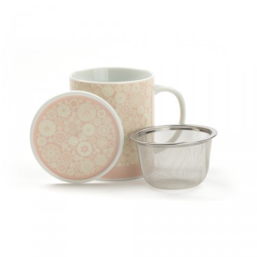 VICTORIA - mug porcelaine avec couvercle - ROSE VICTORIA - mug porcelaine avec couvercle - ROSE