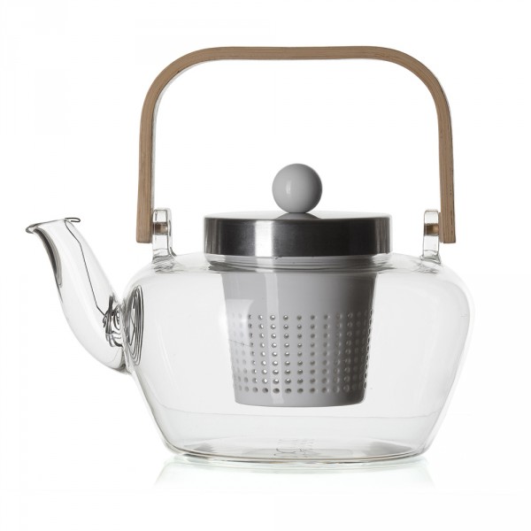 MADRAS - THEIERE EN VERRE - ANSE BAMBOU ET FILTRE POCELAINE BLANC - 1L MADRAS - THEIERE EN VERRE - ANSE BAMBOU ET FILTRE POCELAINE BLANC - 1L
