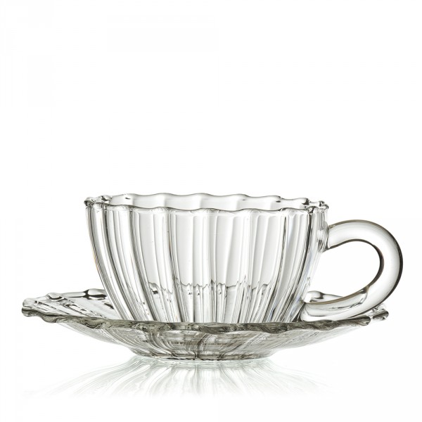 JAIPUR - TASSE & SOUS TASSE EN VERRE CANNELÉ JAIPUR - TASSE & SOUS TASSE EN VERRE CANNELÉ