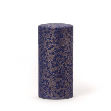 BLOOMING CHERRY, blue washi paper tea cansiter 150G BLOOMING CHERRY, blue washi paper tea cansiter 150G