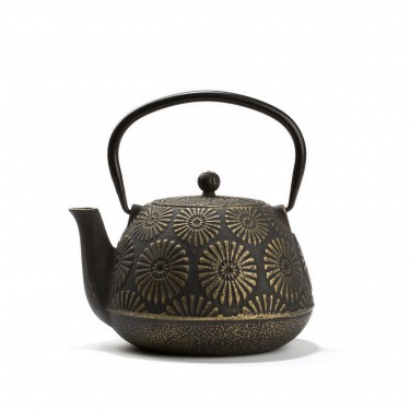 THÉIÈRE FONTE DE CHINE - MUDAN 1L - Noire & or THÉIÈRE FONTE DE CHINE - MUDAN 1L - Noire & or