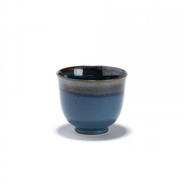 IWA - blue and black porcelain tea bowl