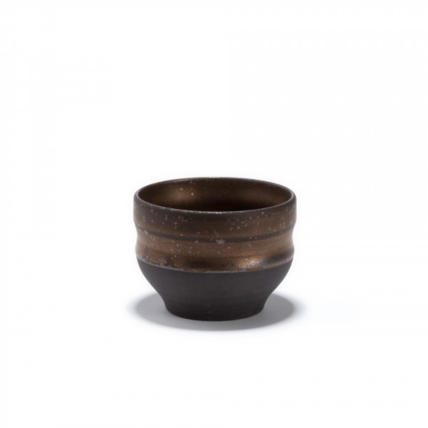 CHIKYU - Bol à thé en grès - patine bronze