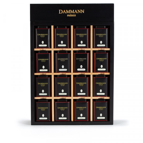 COFFRET "MY LITTLE BOUTIQUE" - présentoir bois garnis de 16 mni boîtes et 1 infuseur