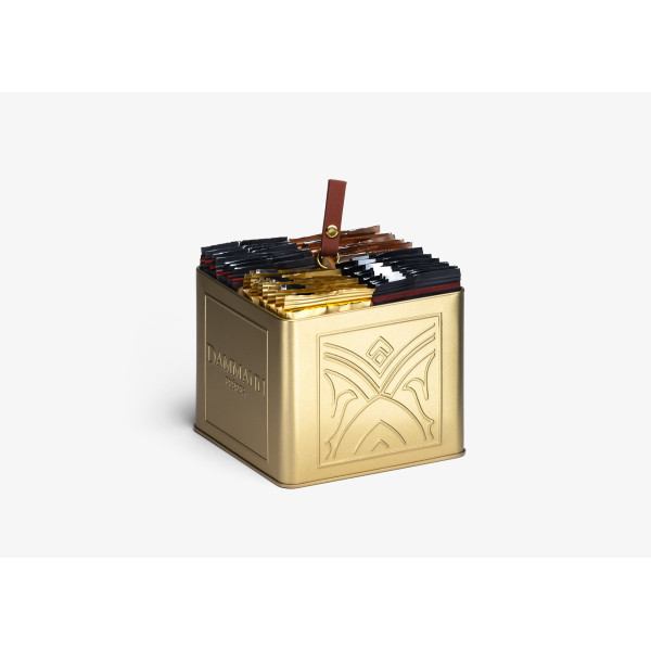 "INFINIMENT" gift set - golden holder of 32 assorted tea bags