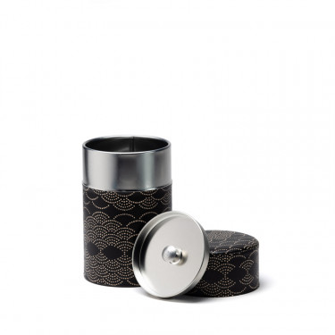 AIMAINA - Boîte à thé papier washi Noir et blanc 100g