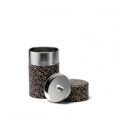 MEIRO - black and white washi paper tea canister 100g