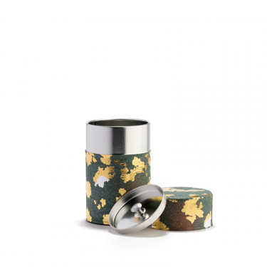 PEPITESU - Boîte à thé Washi vert et or 100g