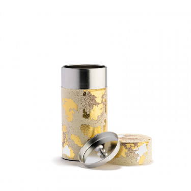 TAIYO - ivory and gold washi paper tea canister 150g