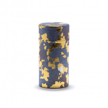 KOMPEKI - blue and gold washi paper tea canister 150g