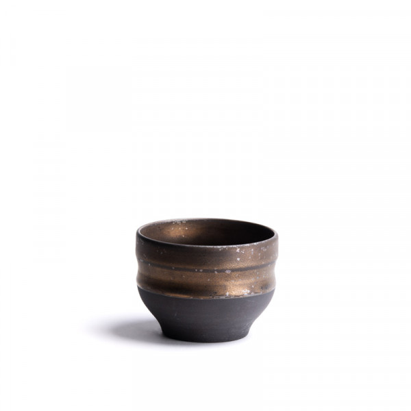 CHIKYU - Bol à thé en grès - patine bronze