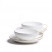 CONCORDE - Set 2 tasses & sous-tasses - Bone China - Liseré or