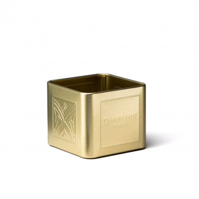 Tea bag tray, golden finish metal