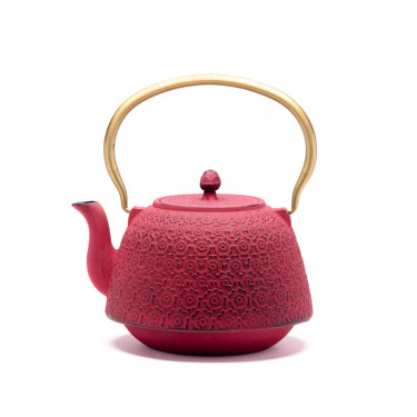 China cast iron teapot - Huashu 1,3 L - red