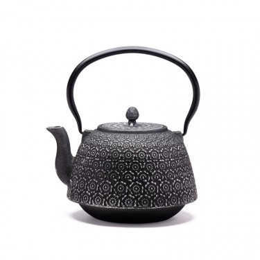 China cast iron teapot - Huashu 1,3 L - Black/silver