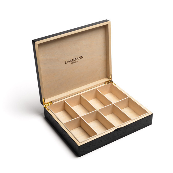 Coffret bois noir pour 48 sachets - vide