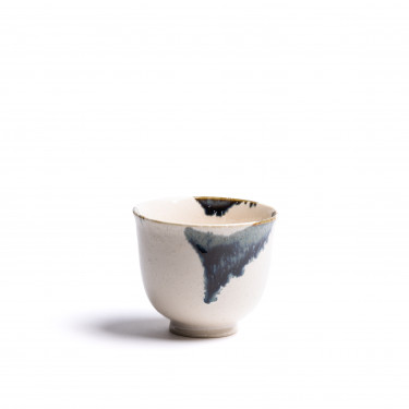 Brume - japanese tea bowl 15cl - black - white