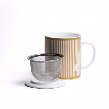 Marais - gold metallic mug with filter and strainer - 25CL