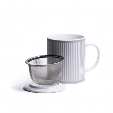 Marais - silver metallic mug with filter and strainer - 25CL
