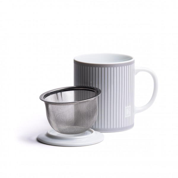 Marais - silver metallic mug with filter and strainer - 25CL